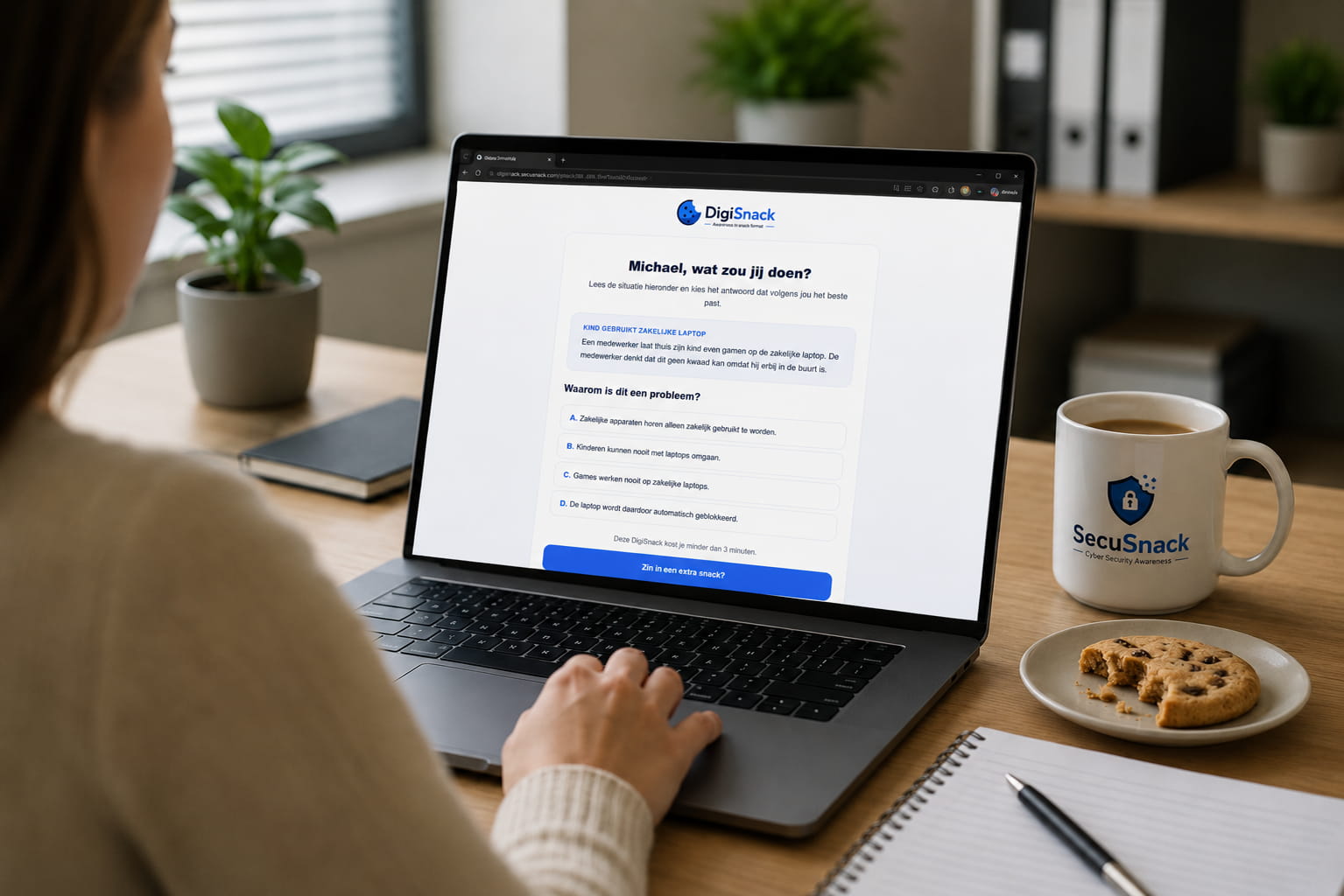 Feedbackscherm in browser met goed of fout uitleg