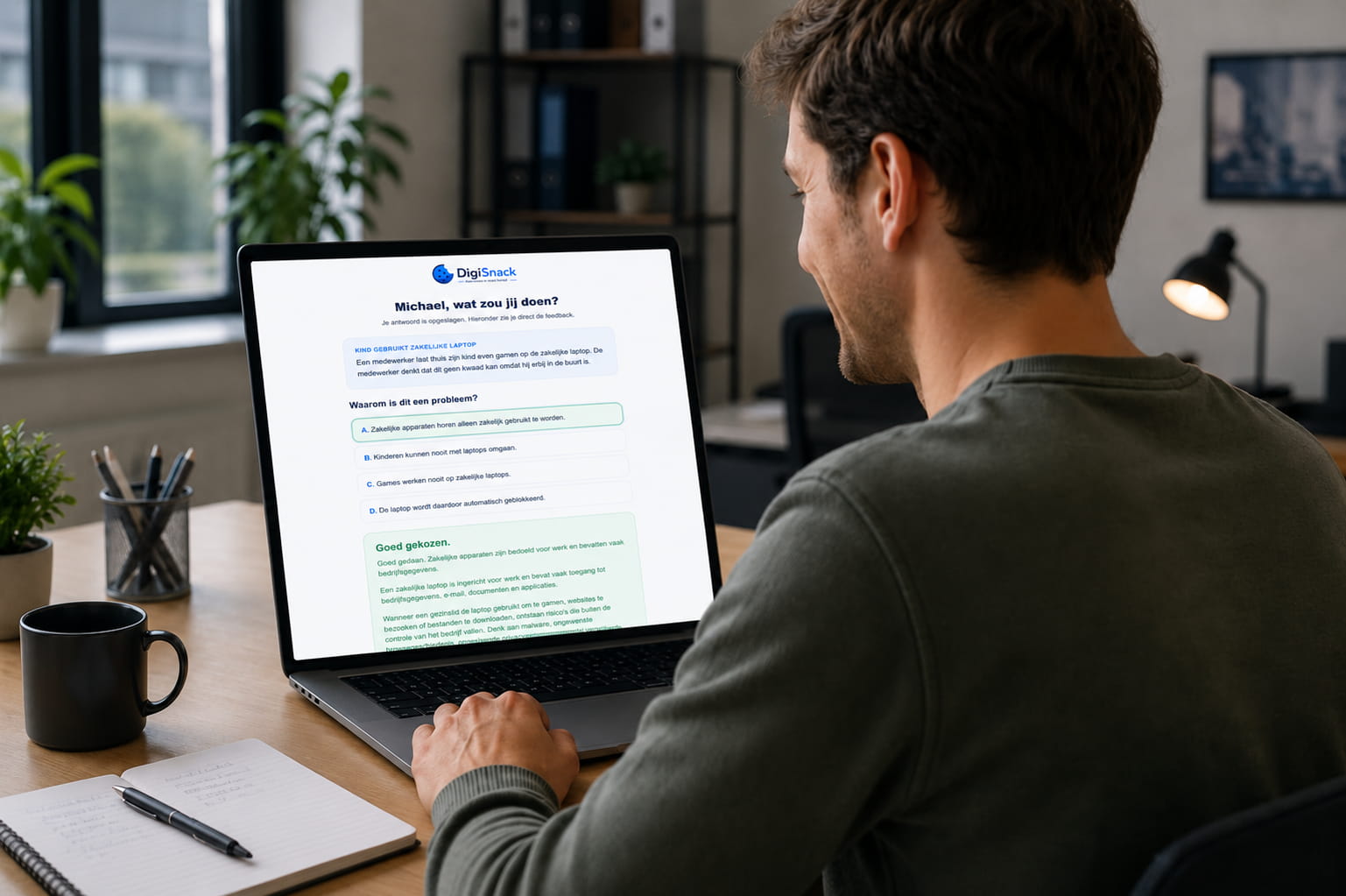 Browserfeedback na goed beantwoorde quizvraag